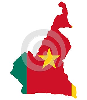 Map Cameroon Flag Vector illustration Eps 10