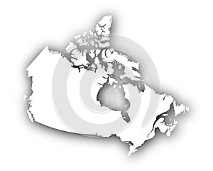 Map of Canada with shadow
