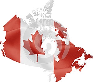 Map of Canada with Flag