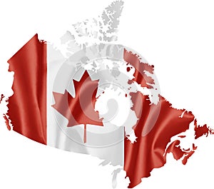 Map of Canada with Flag