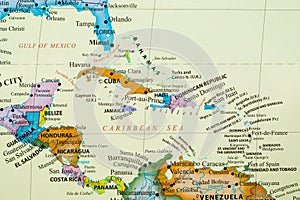 Map of Caribbean Islands photo