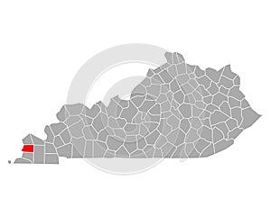 Map of Carlisle in Kentucky