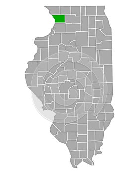 Map of Carroll in Illinois