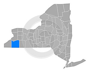 Map of Cattaraugus in New York photo