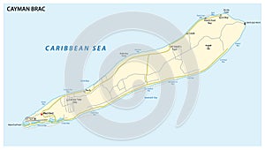 Map of Cayman Brac, an island in the Cayman Islands, UK photo