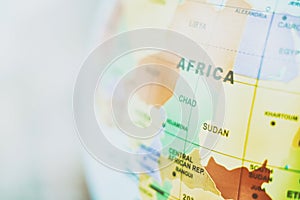 Map of Central Africa background toned image