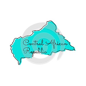 Map of Central African Republic Vector Design Template.