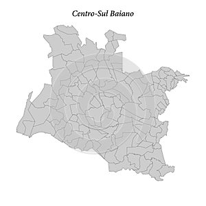 map of Centro-Sul Baiano is a mesoregion in Bahia with borders m