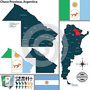 Map of Chaco Province, Argentina