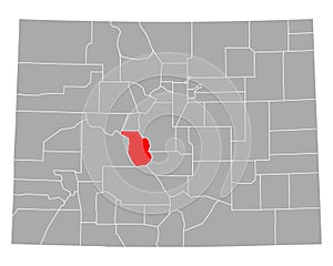Map of Chaffee in Colorado