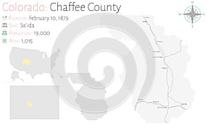 Map of Chaffee County in Colorado