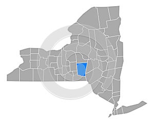 Map of Chenango in New York