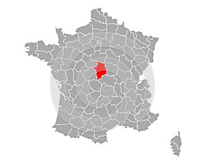 Map of Cher in France