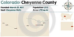 Map of Cheyenne County in Colorado