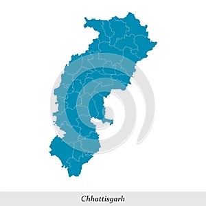 map of Chhattisgarh is a state of India with districts