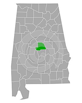 Map of Chilton in Alabama