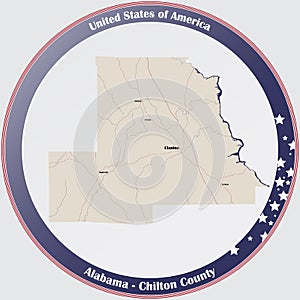 Map of Chilton County in Alabama photo