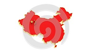 Map of China with deadly corona virus. 3D Rendering