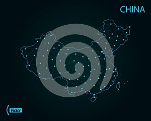Map of China. Vector illustration. World map