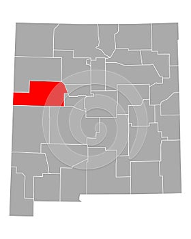 Map of Cibola in New Mexico photo