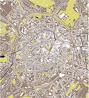 map of the city of Aachen, Germany