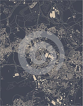 map of the city of Amadora, Portugal