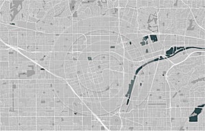 Map of the city of Anaheim, California, USA