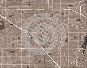 Map of the city of Anaheim, California, USA photo