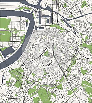 Map of the city of Antwerp, Belgium