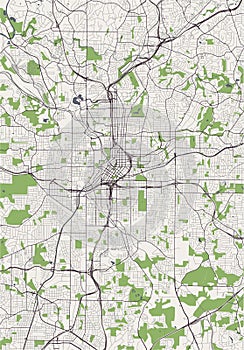 Map of the city of Atlanta, USA