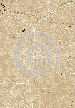 Map of the city of Atlanta, USA