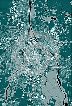 map of the city of Augsburg, Germany