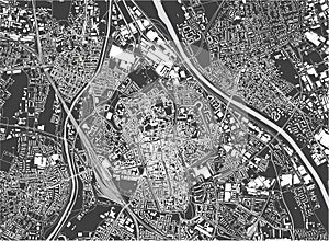 map of the city of Augsburg, Germany