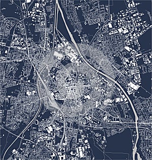 map of the city of Augsburg, Germany
