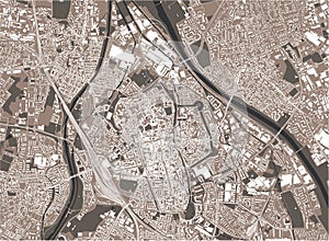 map of the city of Augsburg, Germany