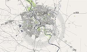 Map of the city of Baghdad, Iraq photo