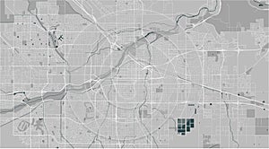 Map of the city of Bakersfield, USA