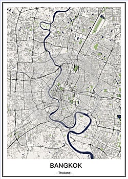 Map of the city of Bangkok, Thailand