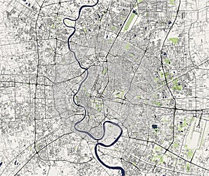 Map of the city of Bangkok, Thailand photo