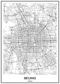 Map of the city of Beijing, China