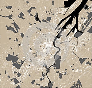 Map of the city of Belfast, County Antrim, Northern Ireland, UK