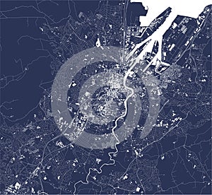 Map of the city of Belfast, County Antrim, Northern Ireland, UK