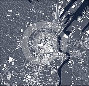 Map of the city of Belfast, County Antrim, Northern Ireland, UK