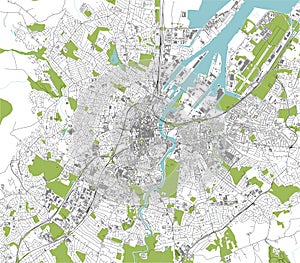 map of the city of Belfast  Northern Ireland  UK