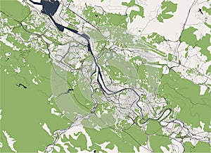 Map of the city of Bilbao, Spain