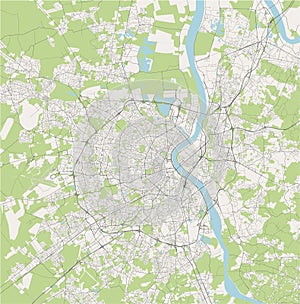 Map of the city of Bordeaux, France