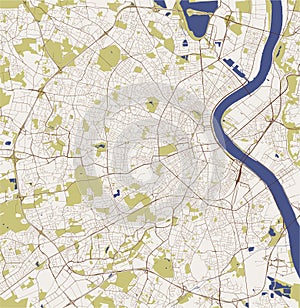 Map of the city of Bordeaux, France