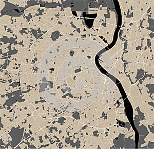 Map of the city of Bordeaux, France