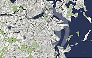 Map of the city of Boston, USA