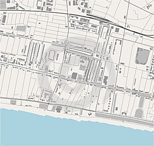 Map of the city of Brighton and Hove, East Sussex, South East England, England, UK